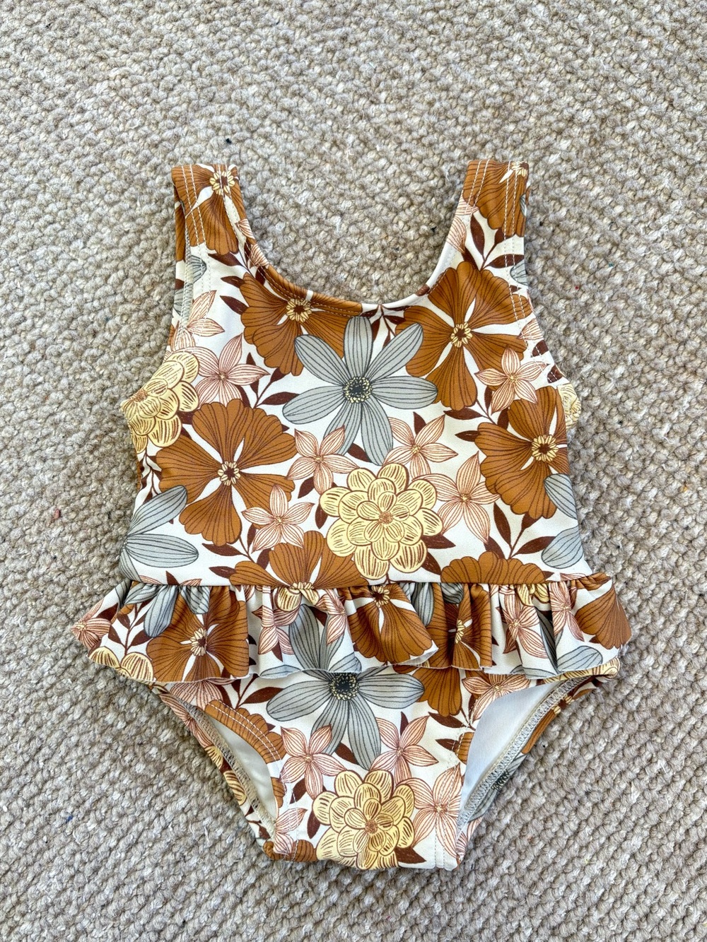 Rylee + Cru Floral Swimsuit with Ruffles